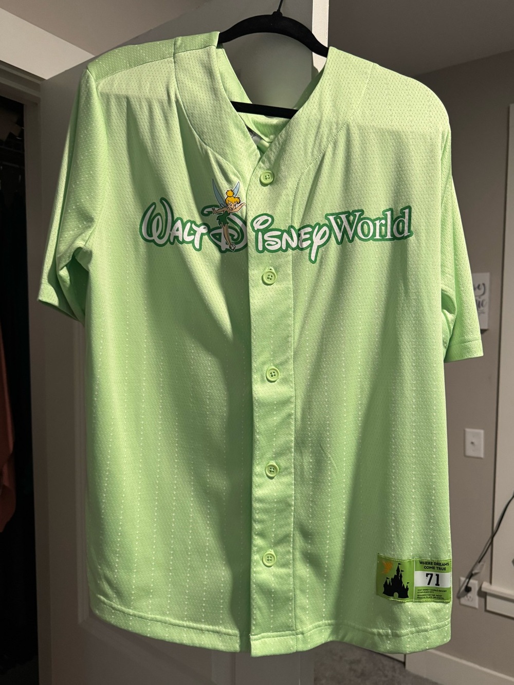 Disney World Tinkerbell baseball Jersey